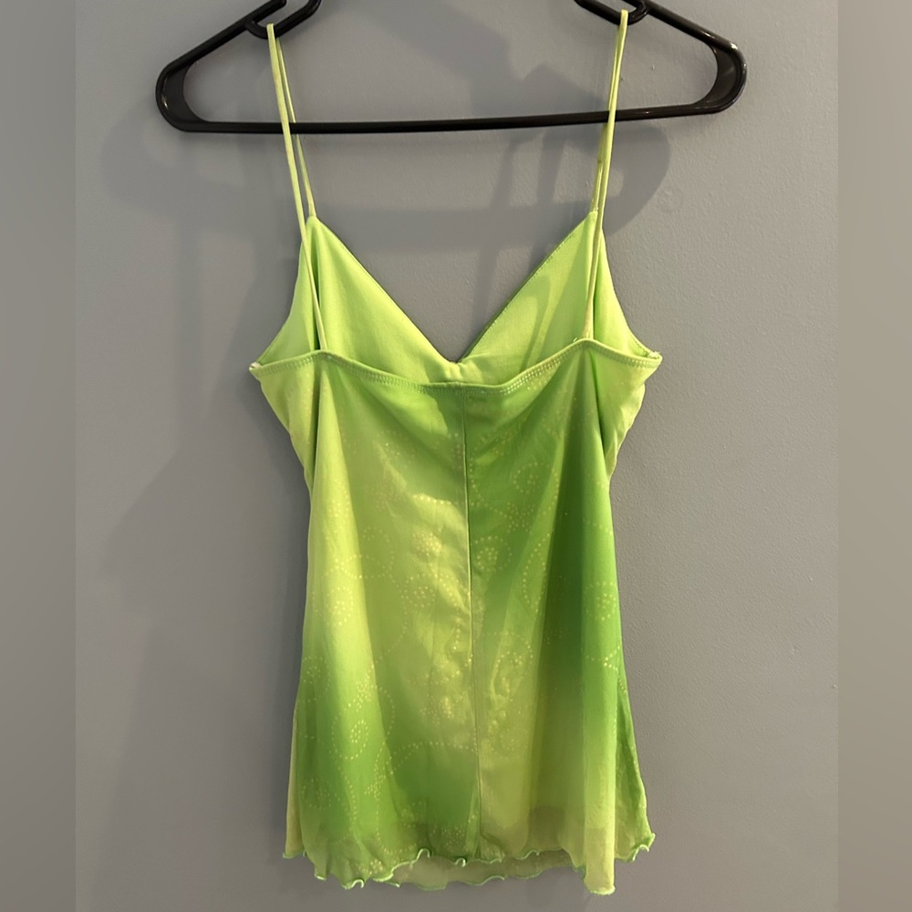 Green sparkly 2000’s tank top Size:SMALL - Picture 2 of 2